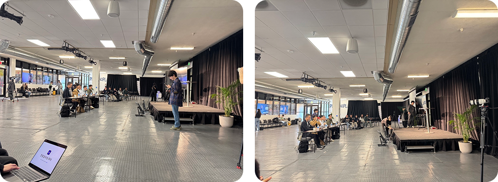 Team presenting $talk